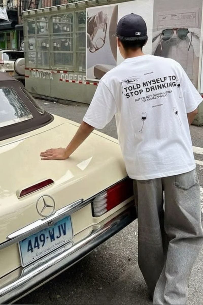 Forfksake Alcoholic White T-Shirt
