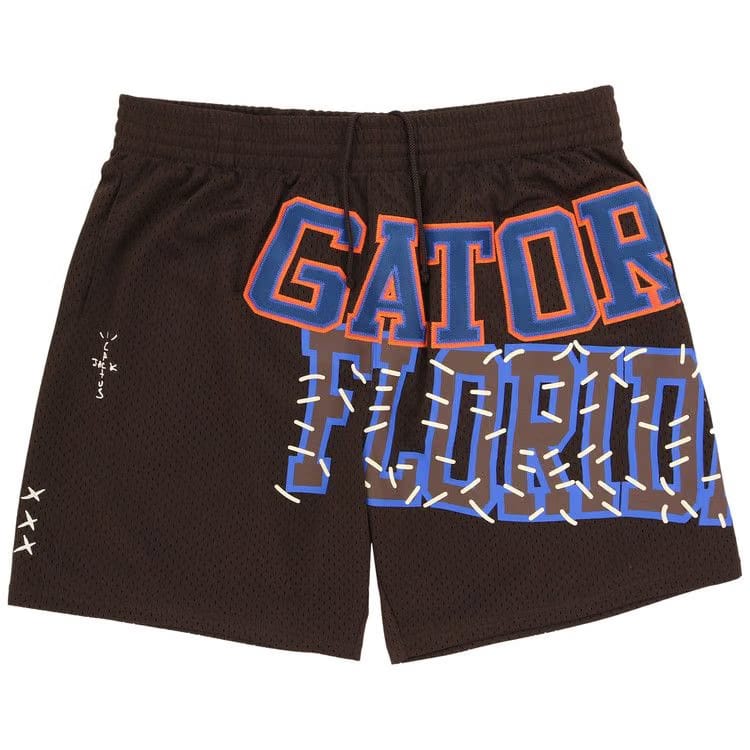 Cactus Jack by Travis Scott x Mitchell & Ness University Of Florida Shorts Brown