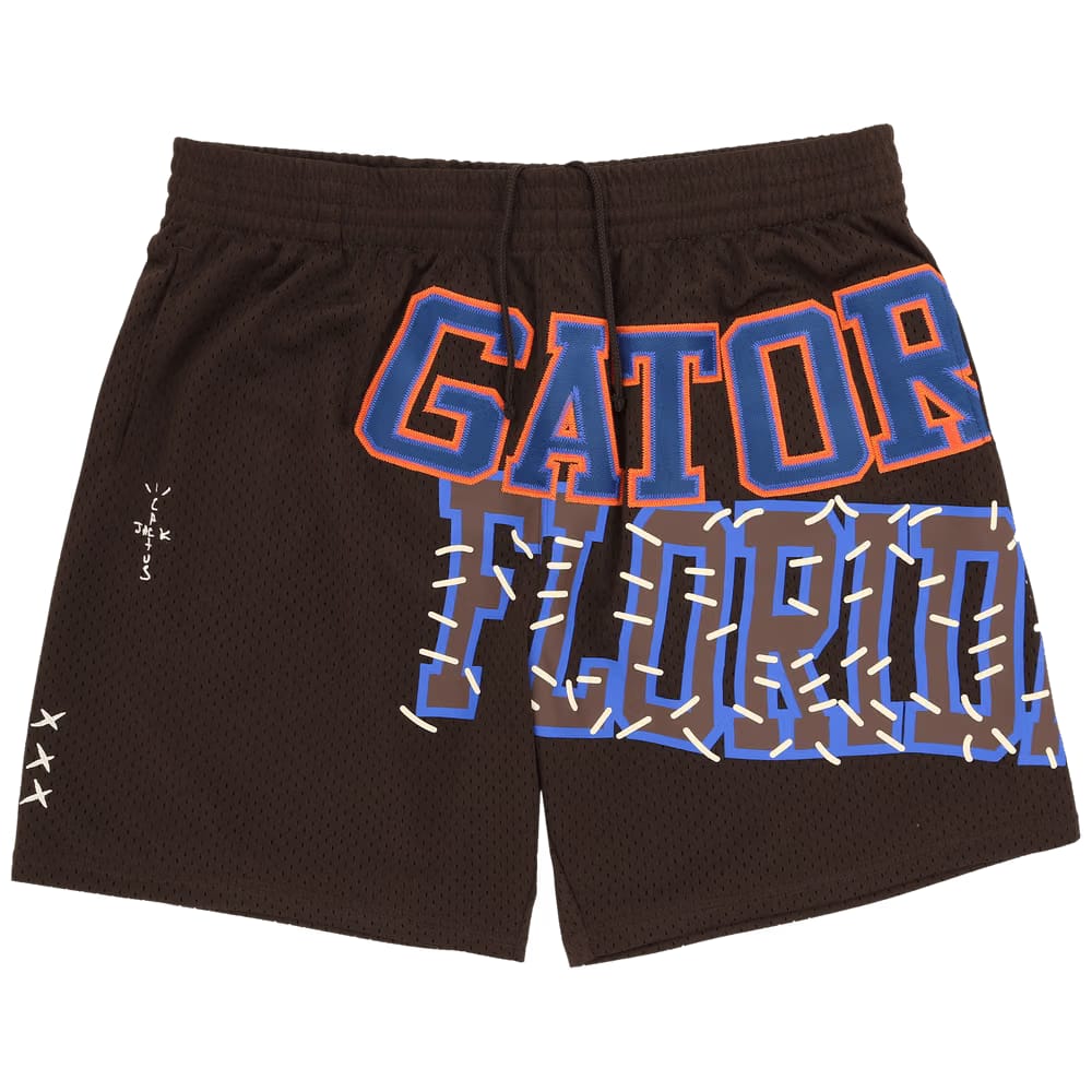 Cactus Jack by Travis Scott x Mitchell & Ness University Of Florida Shorts Brown