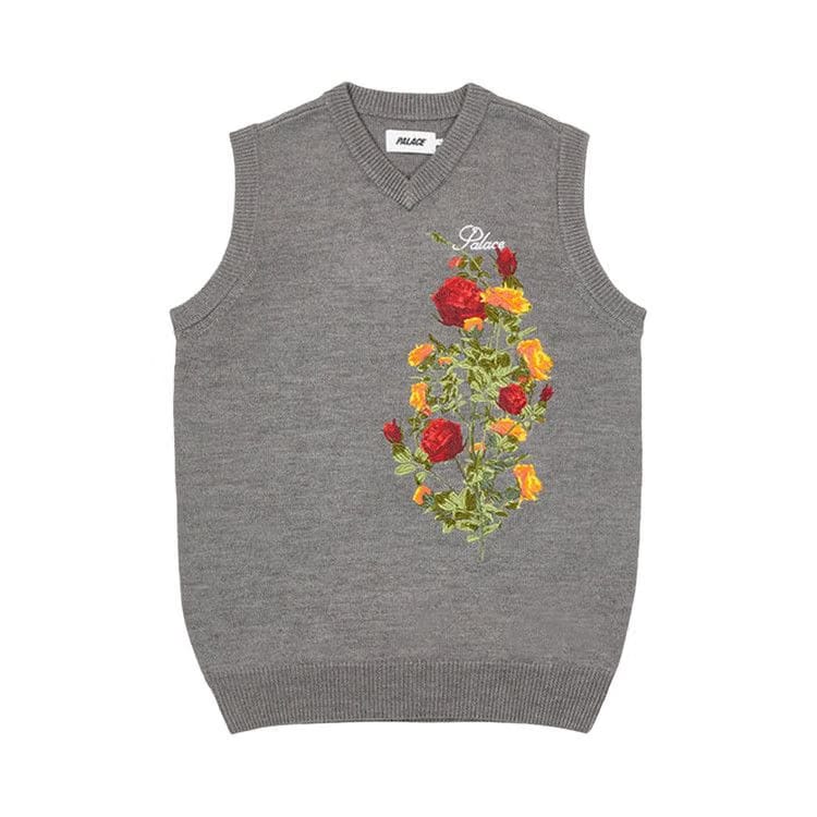 Palace Rose Knit Vest Grey