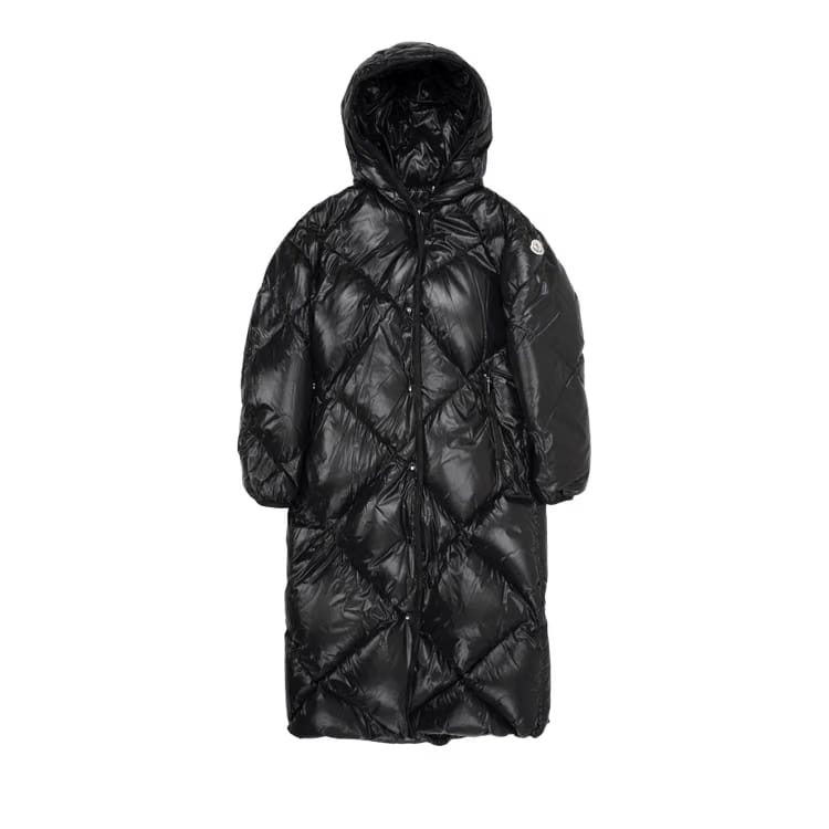 Moncler Cotonniere Long Shiny Puffer Coat Black