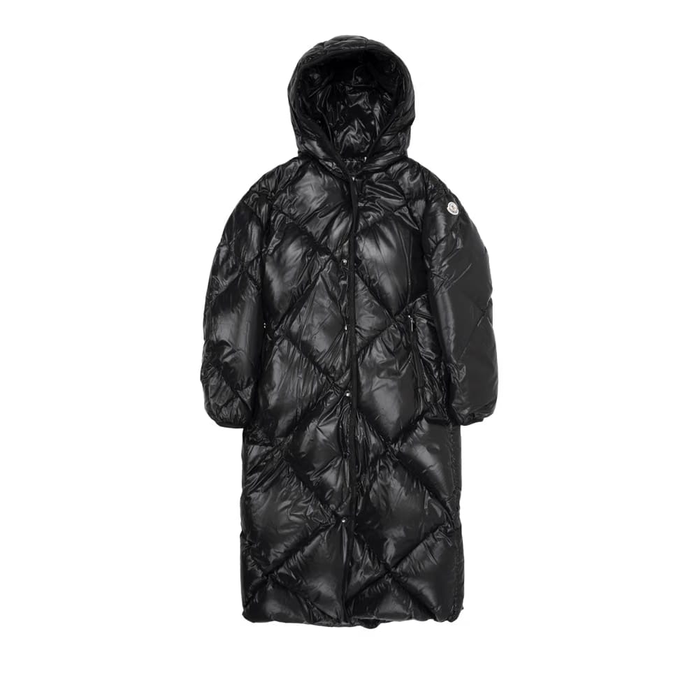 Moncler Cotonniere Long Shiny Puffer Coat Black