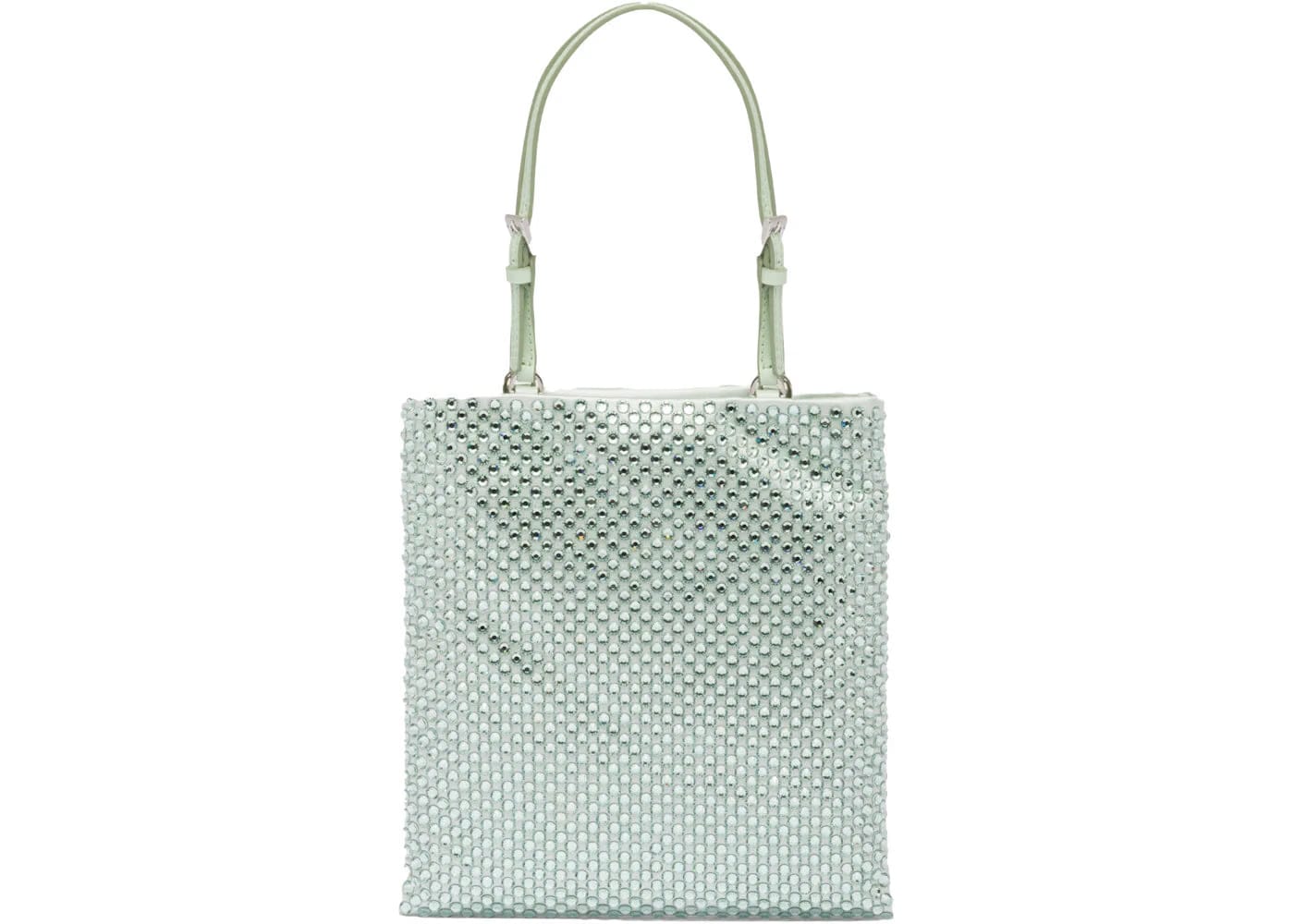 Prada Embellished Satin Handbag Aqua