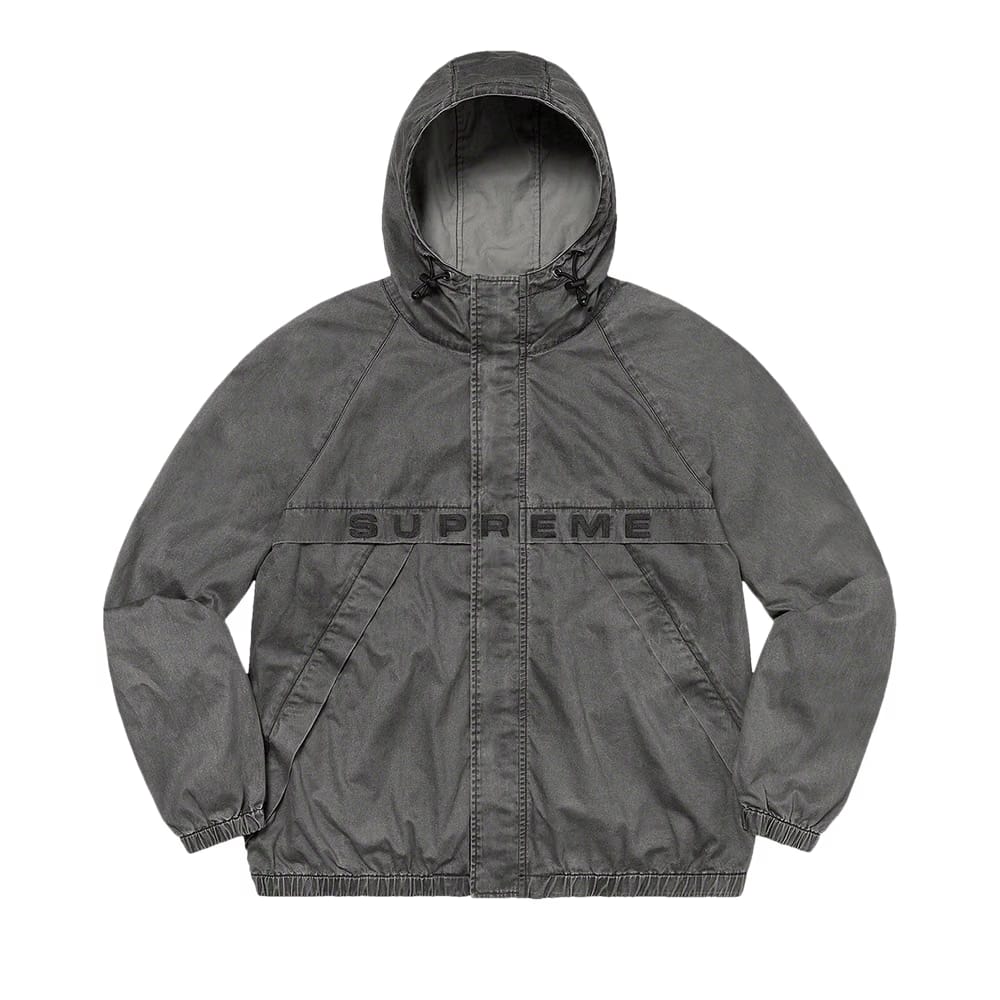 Supreme Overdyed Twill Hooded Jacket Black
