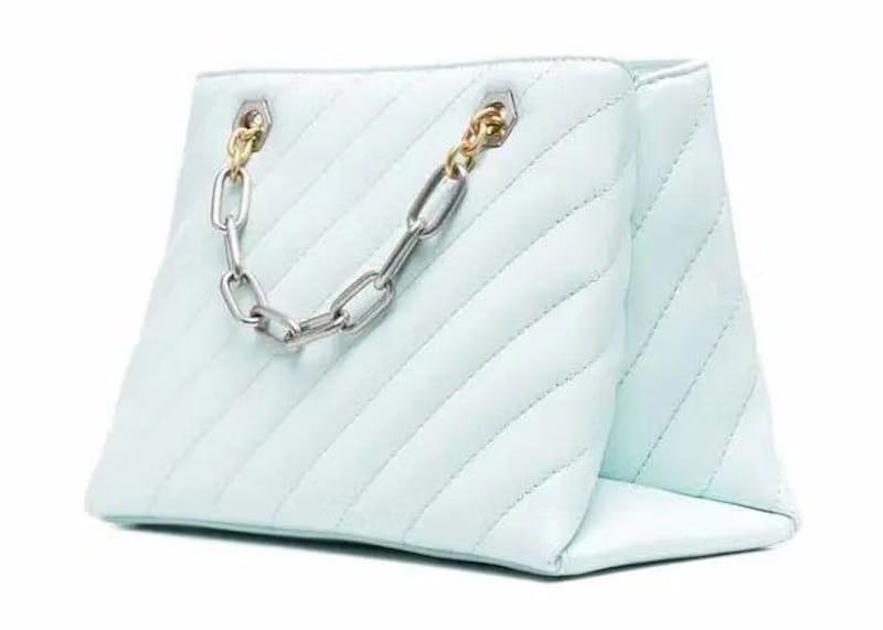 Off-White Jackhammer 25 Logo Plaque Tote Bag Light Blue