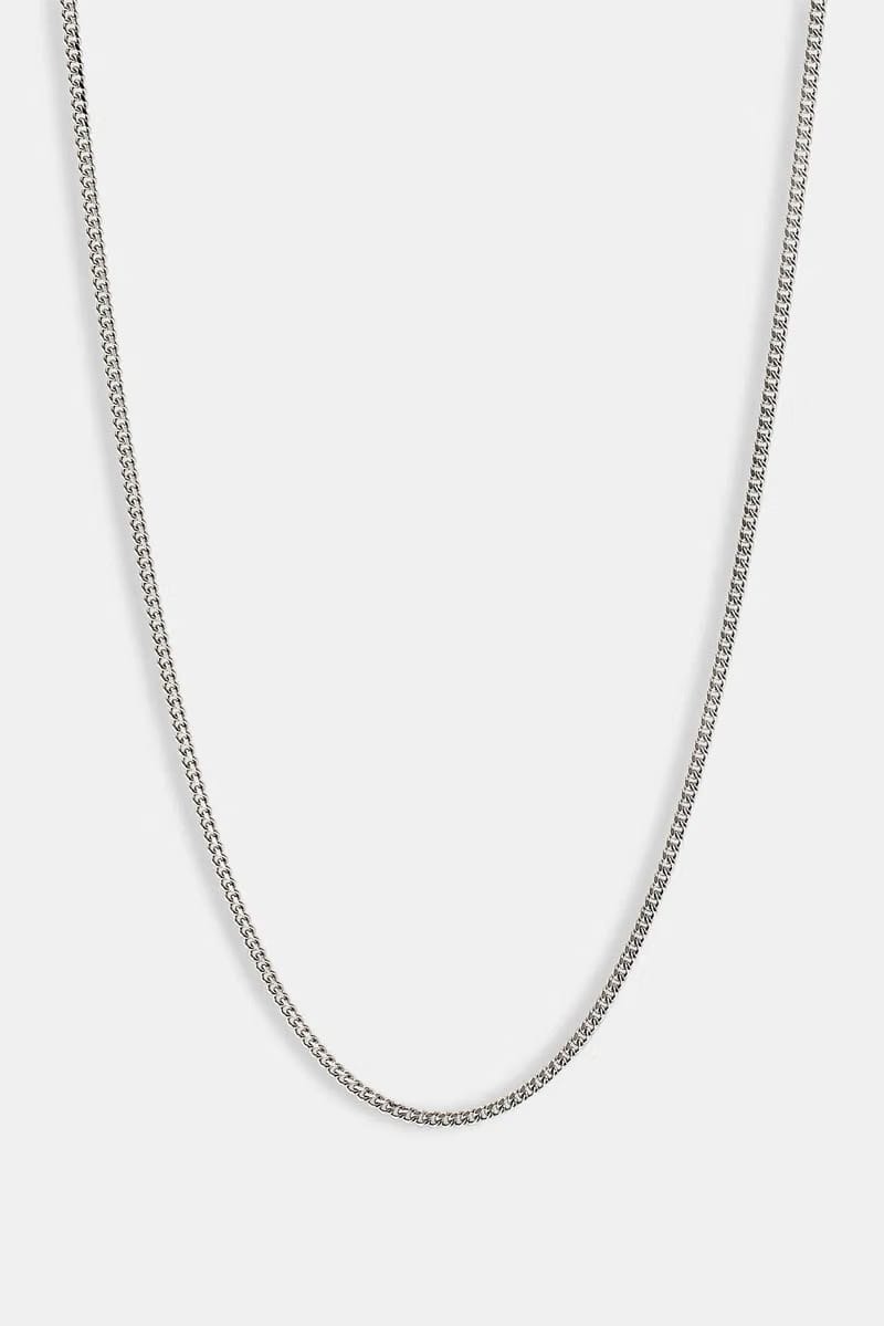 Micro Cuban Chain in White Gold- 3mm