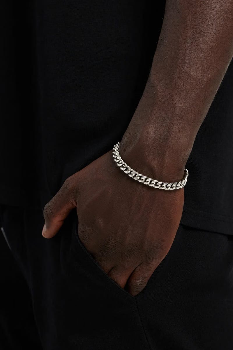 Miami Cuban Link Bracelet in White Gold - 8mm