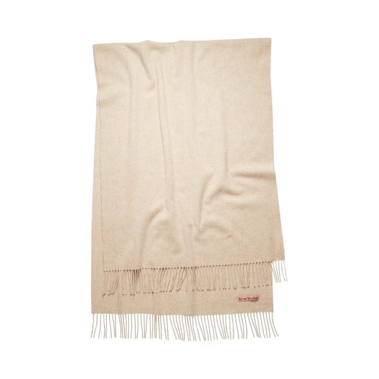 Acne Studios Fringe Wool Scarf Oatmeal Melange