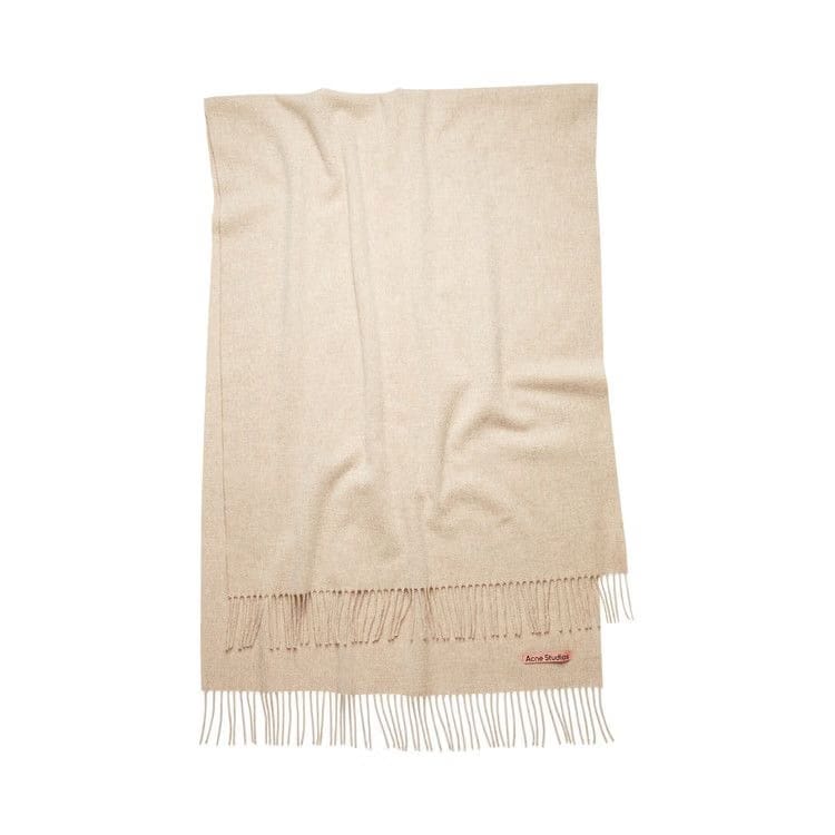 Acne Studios Fringe Wool Scarf Oatmeal Melange