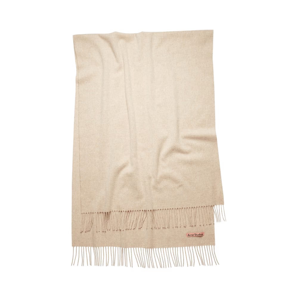 Acne Studios Fringe Wool Scarf Oatmeal Melange
