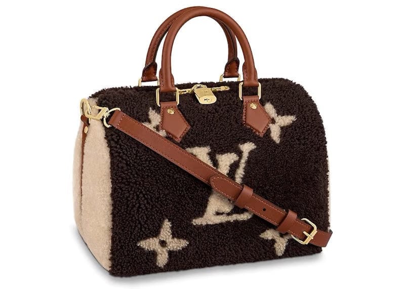 Louis Vuitton Speedy Bandouliere Monogram Teddy Fleece 25 Brown