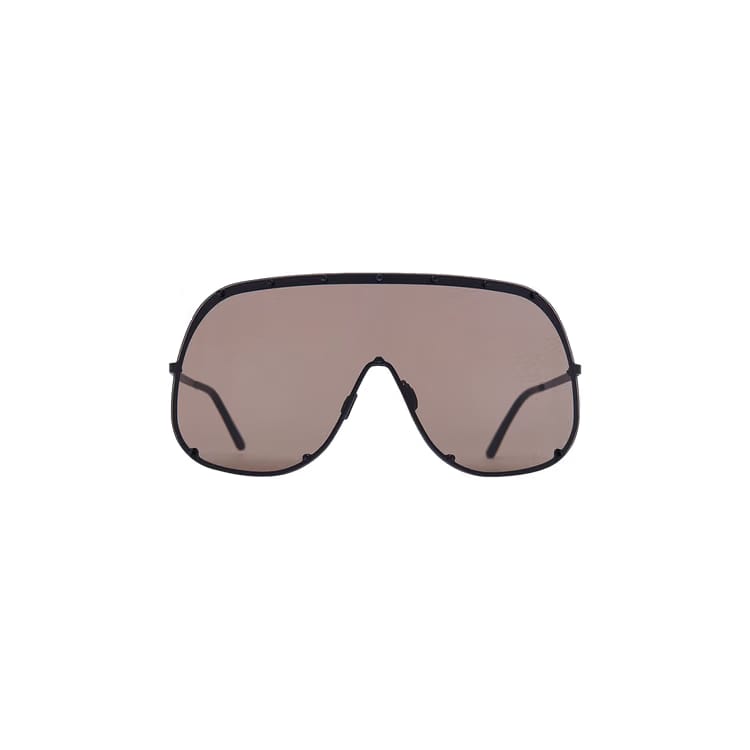 Rick Owens Shield Sunglasses Black Temple