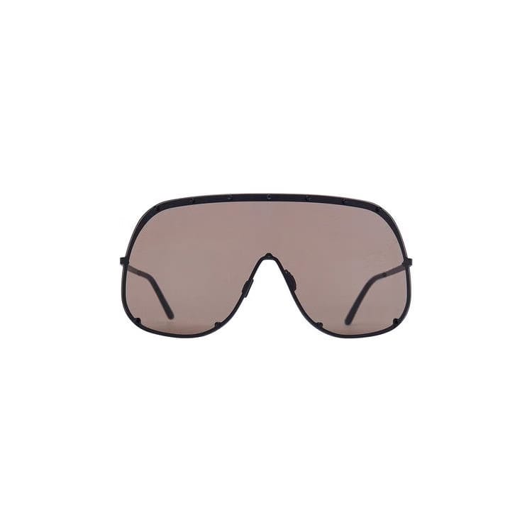 Rick Owens Shield Sunglasses Black Temple