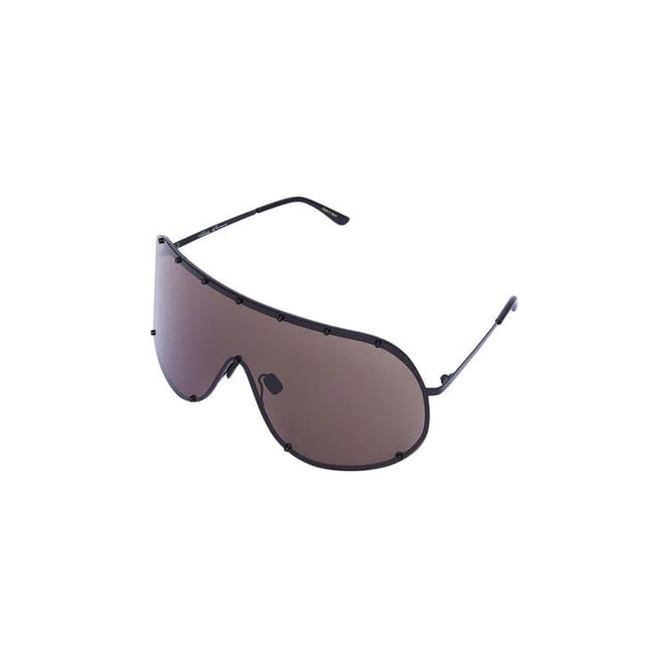 Rick Owens Shield Sunglasses Black Temple