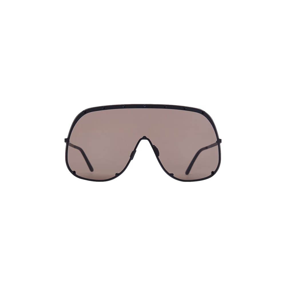 Rick Owens Shield Sunglasses Black Temple