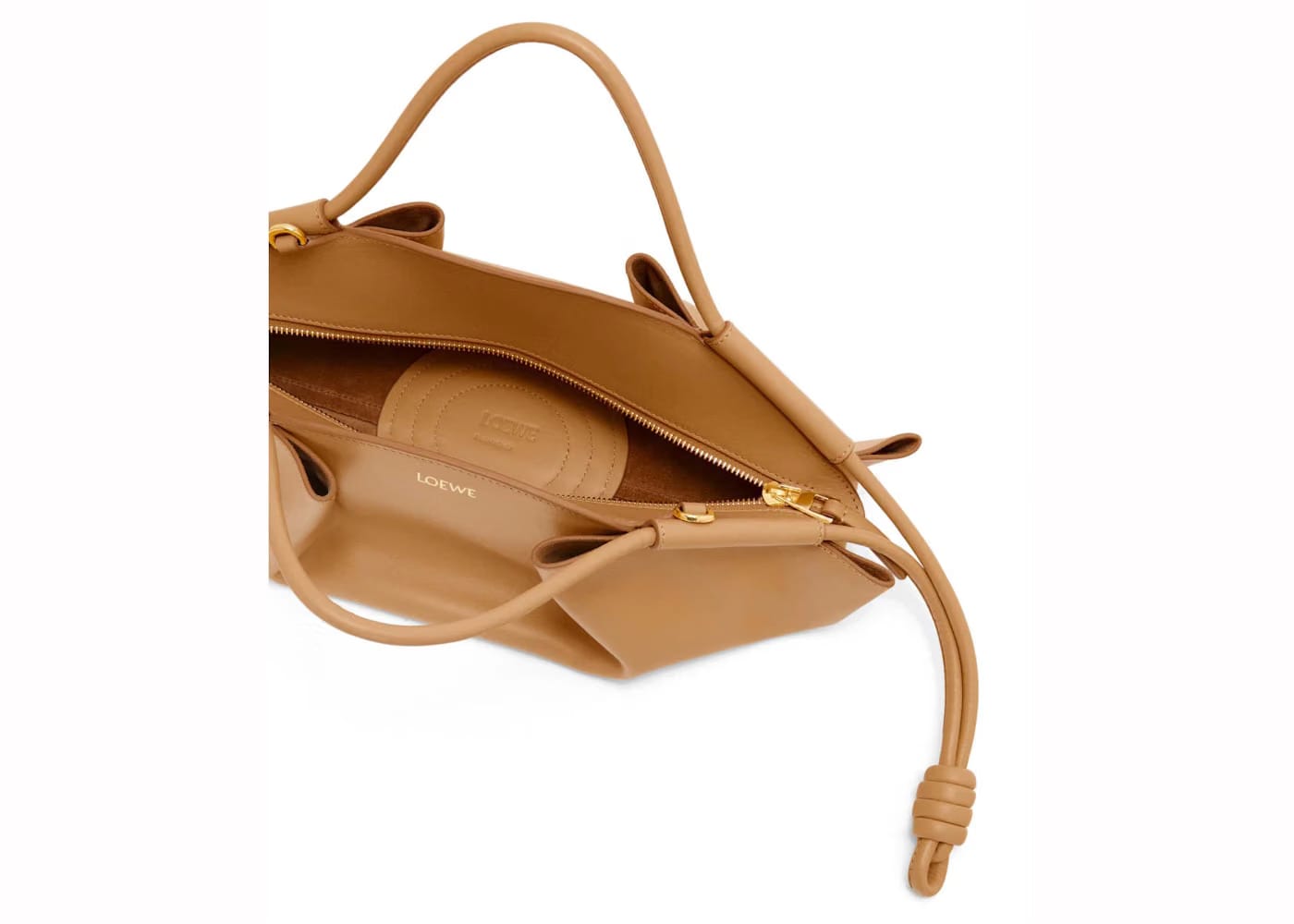 Loewe Small Paseo Bag In Shiny Nappa Calfskin Oak