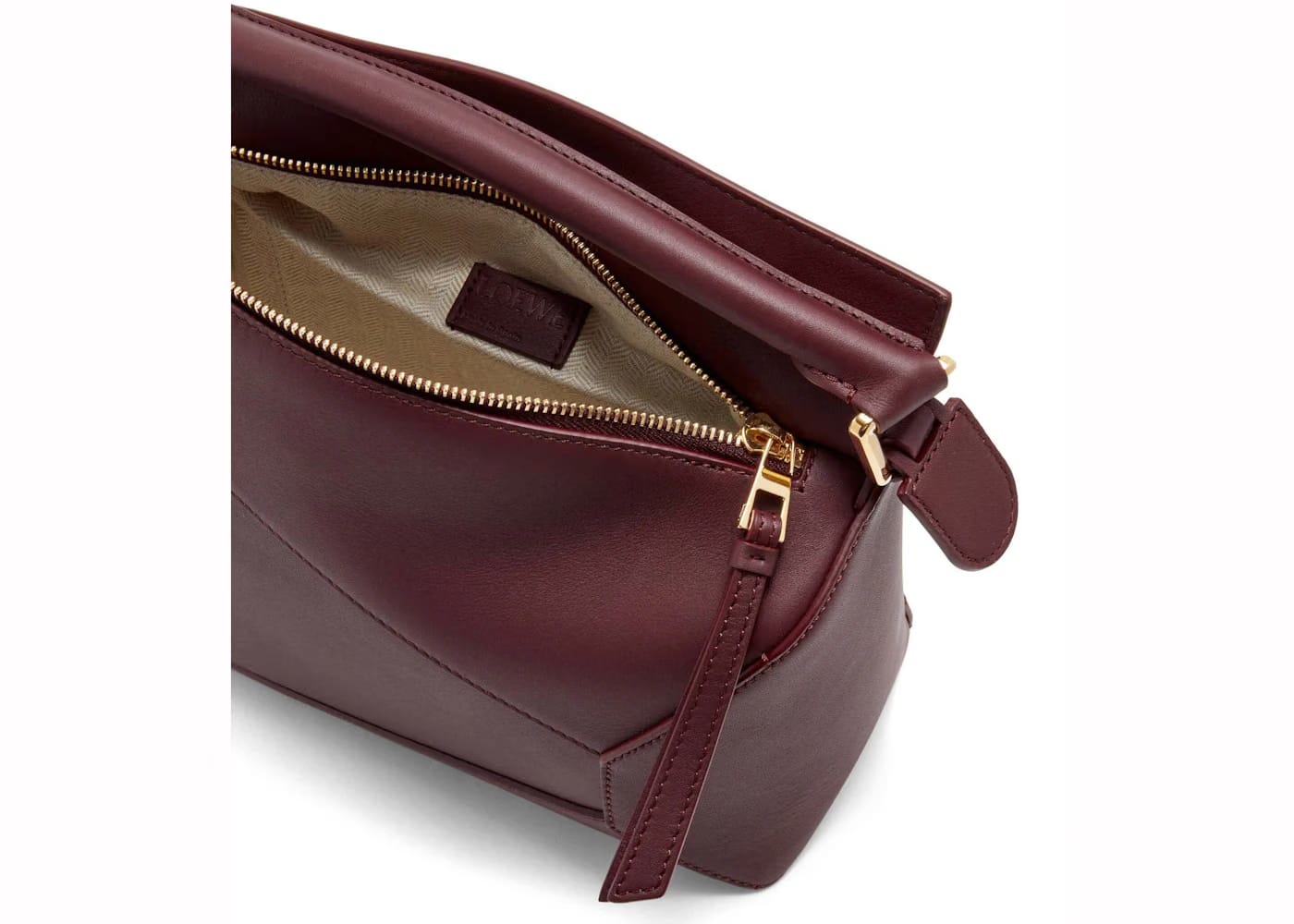 Loewe Small Puzzle Bag In Classic Calfskin Dark Burgundy