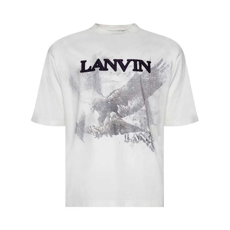 Lanvin Printed T-Shirt White Mustang/Black