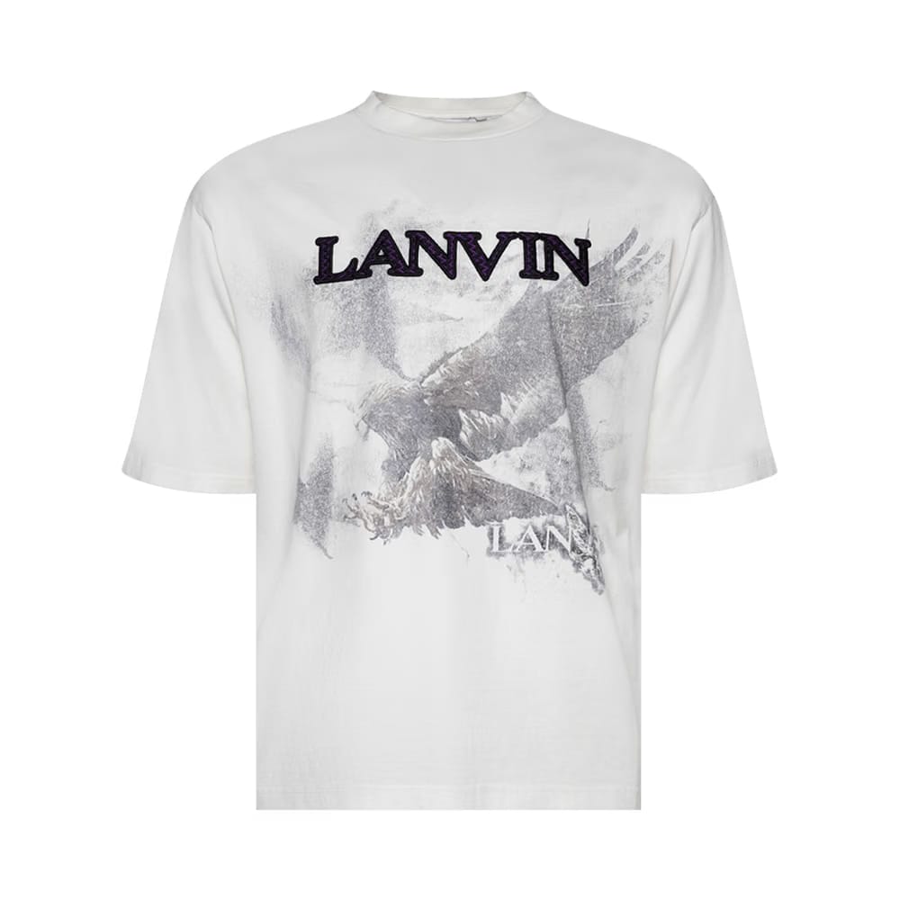 Lanvin Printed T-Shirt White Mustang/Black