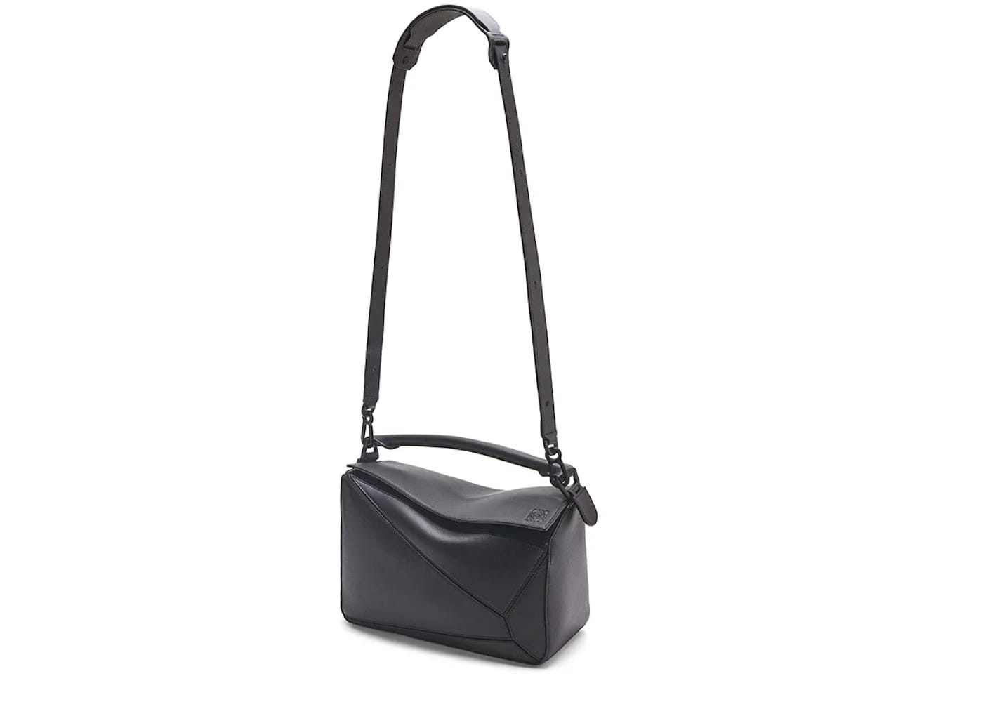 Loewe Puzzle Bag In Satin Calfskin Black