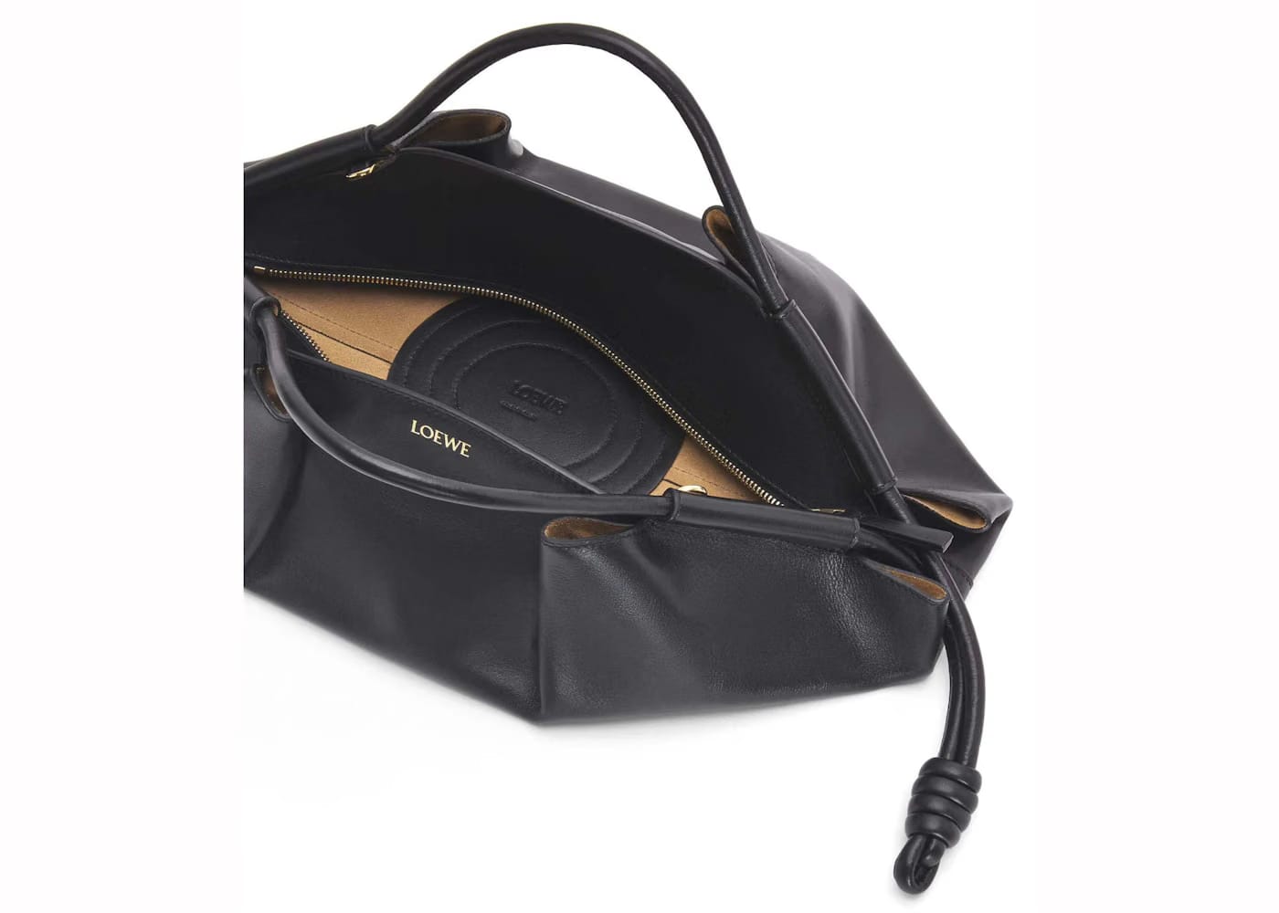 Loewe Paseo Bag In Shiny Nappa Calfskin Black