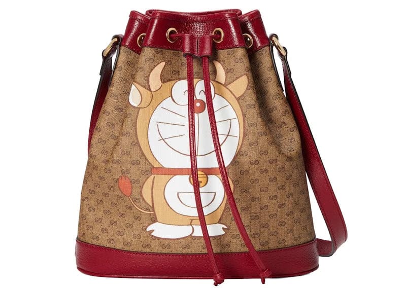 Gucci x Doraemon Bucket Bag Small Ebony/Beige
