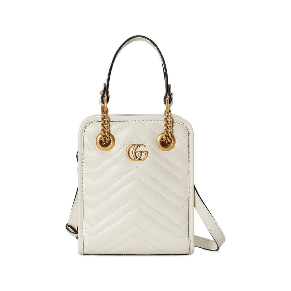 Gucci Gg Marmont Matelasse Mini Bag White