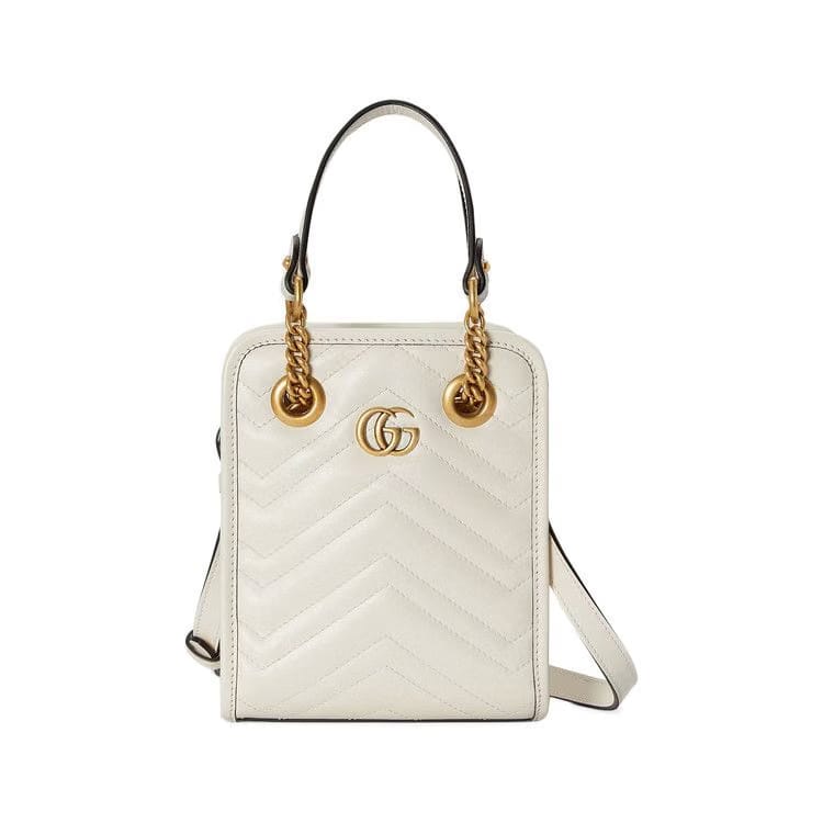 Gucci Gg Marmont Matelasse Mini Bag White