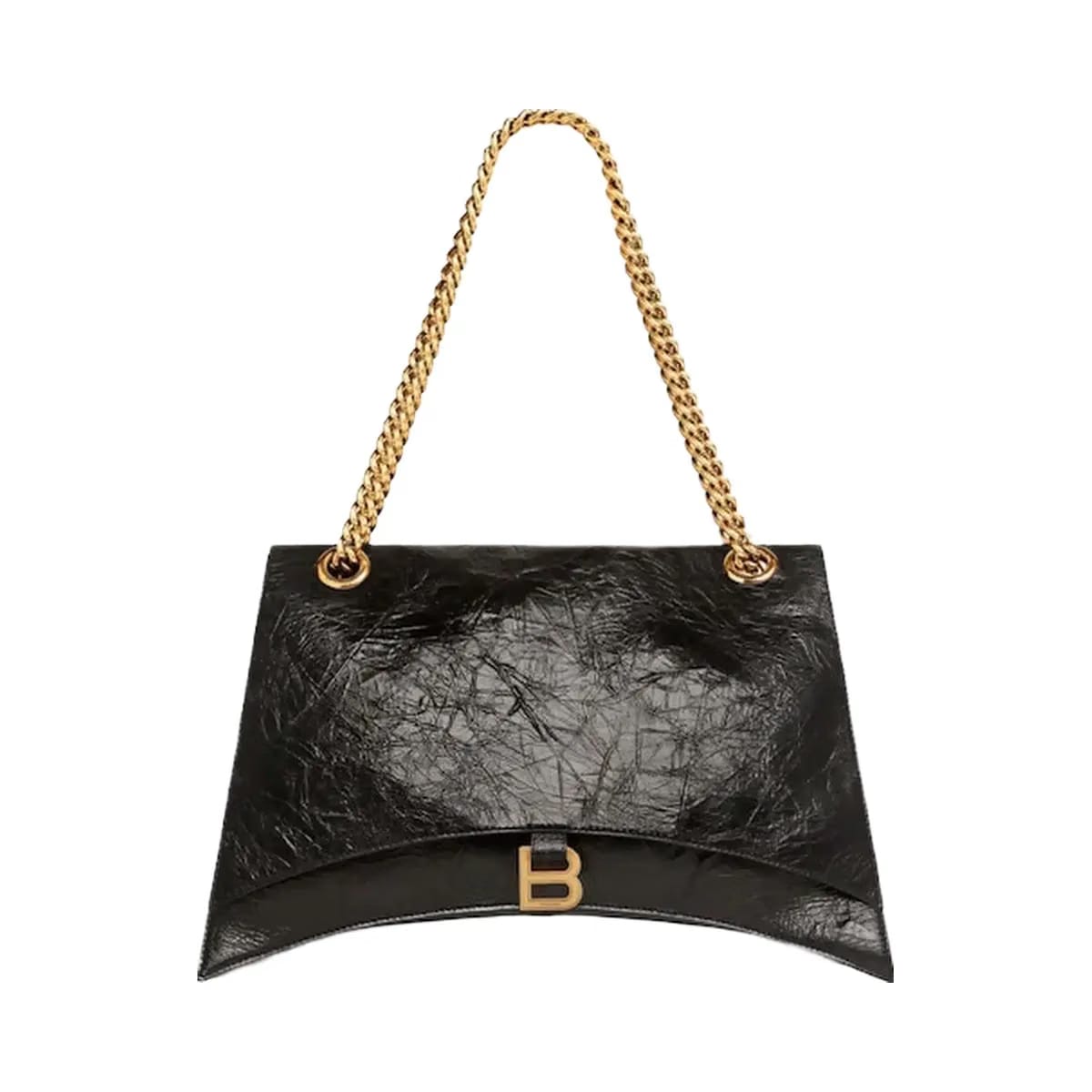 Balenciaga Womens Crush Large Chain Bag Black