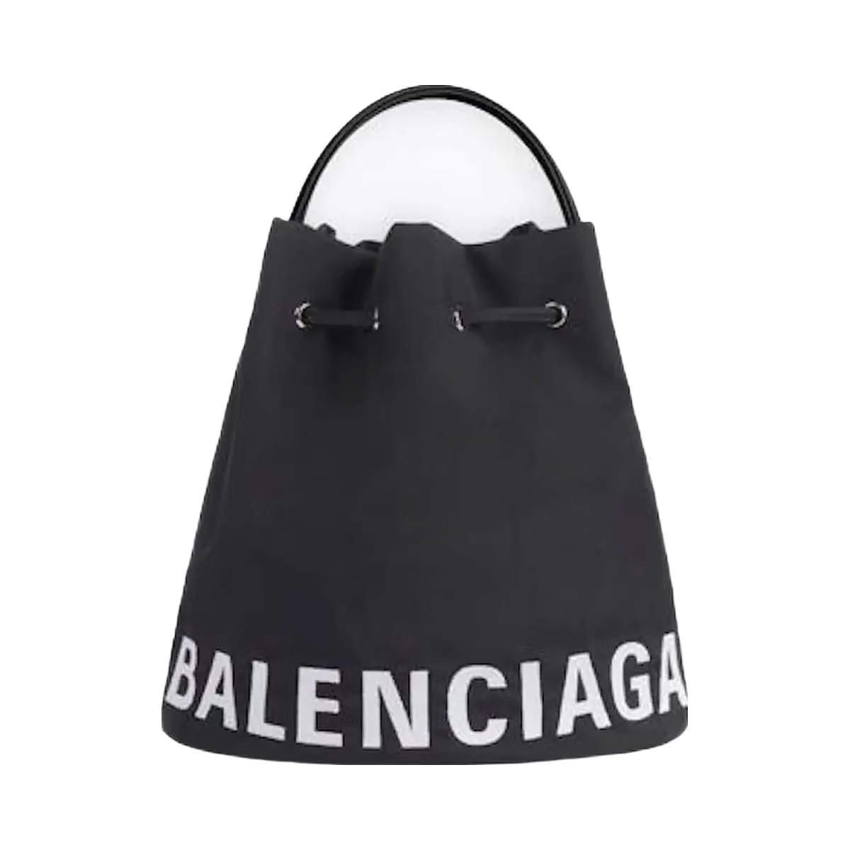 Balenciaga Wheel Drawstring Bucket Bag Extra Small Black