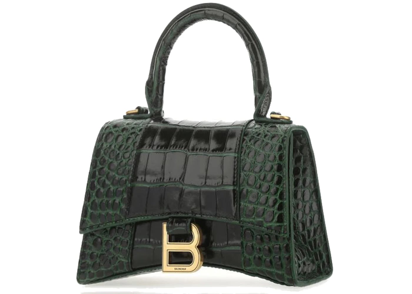 Balenciaga Hourglass Handbag Bottle Green