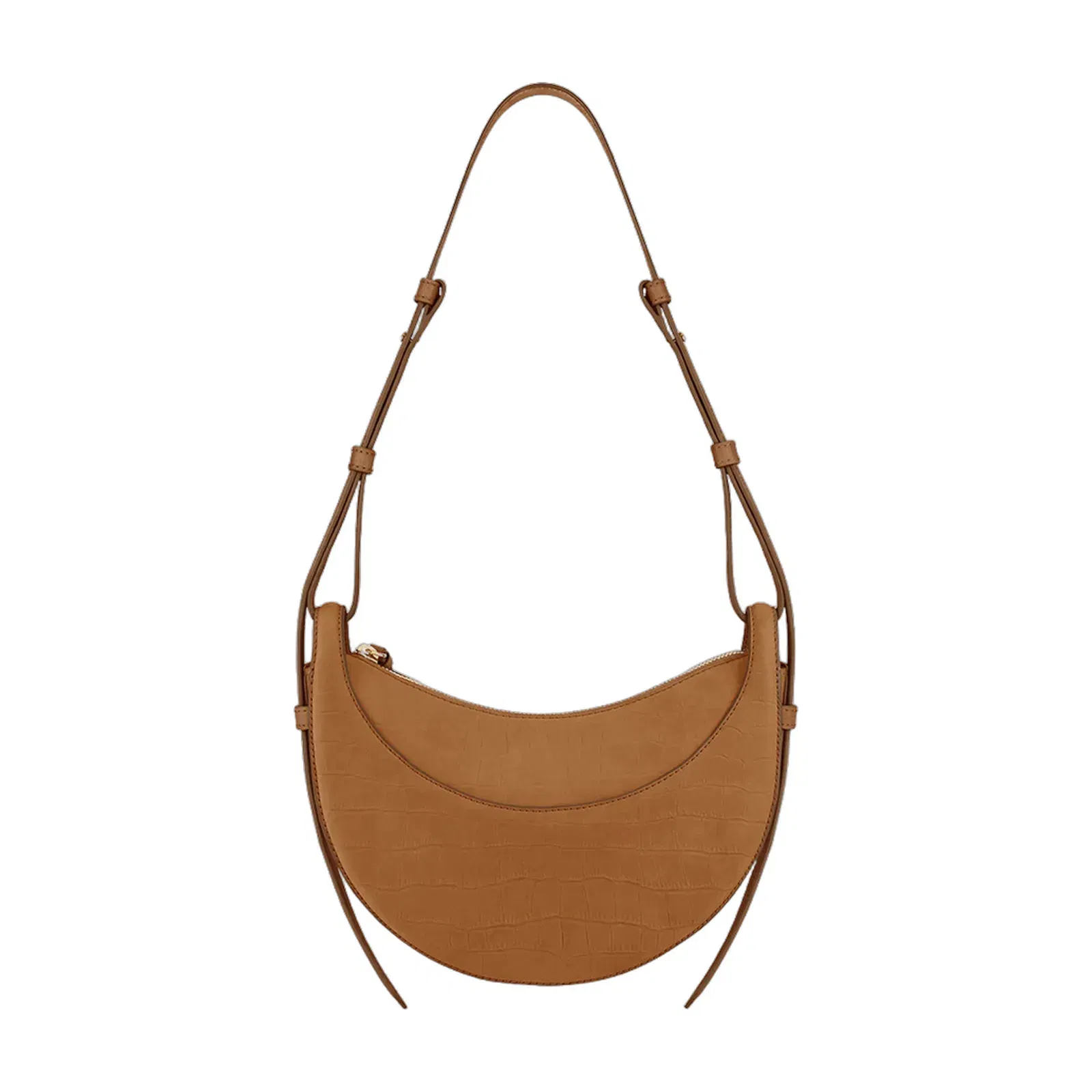 Polene Numero Dix Crocodile Nubuck Cinnamon