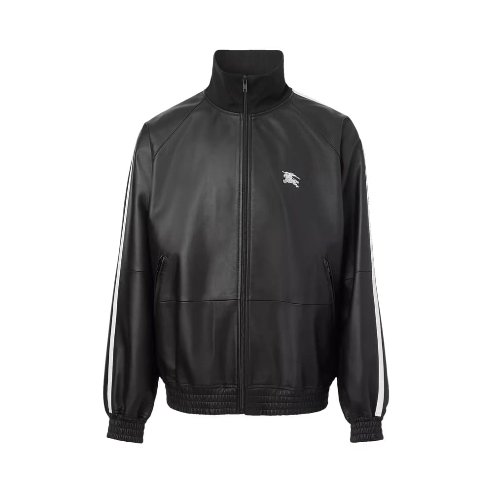Supreme x Burberry Embroidered Logo Lambskin Funnel-Neck Jacket (Burberry Exclusive) Black