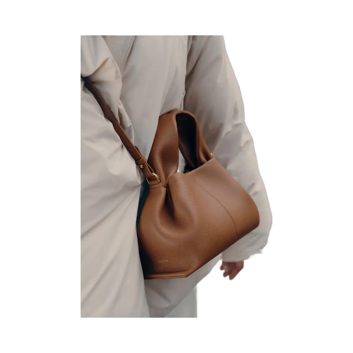 Polene Numero Neuf Mini Textured Camel