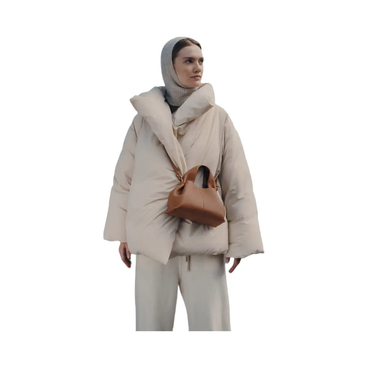 Polene Numero Neuf Mini Textured Camel