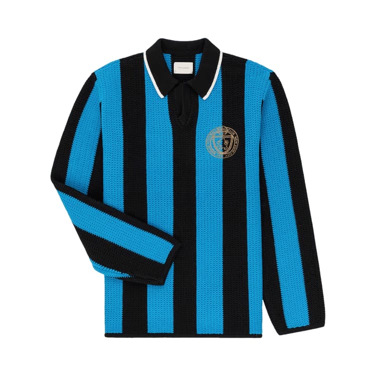 Aimé Leon Dore Long-Sleeve Knit Soccer Jersey Black/Powder Blue