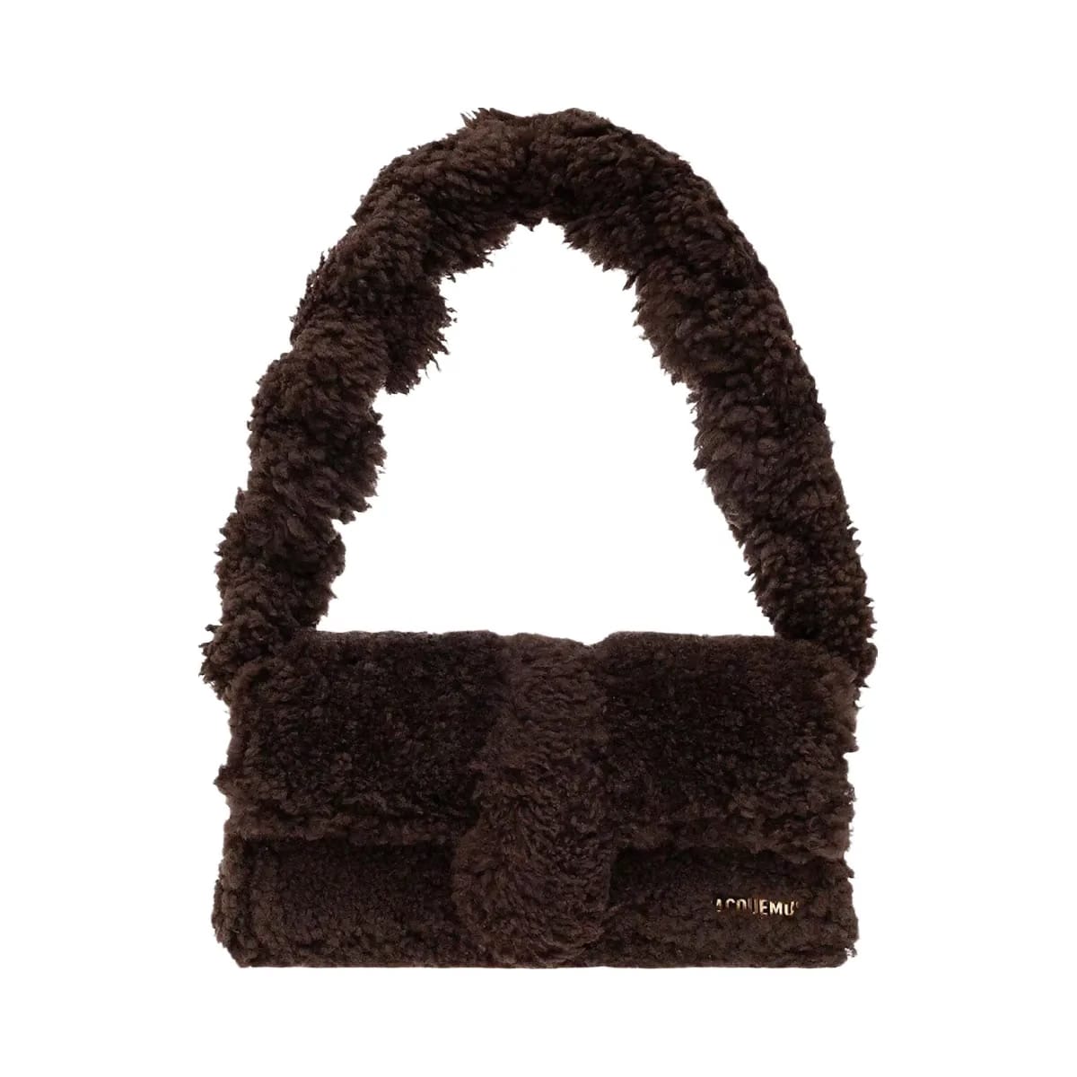Jacquemus Le Bambidou Fur Shoulder Bag Dark Brown