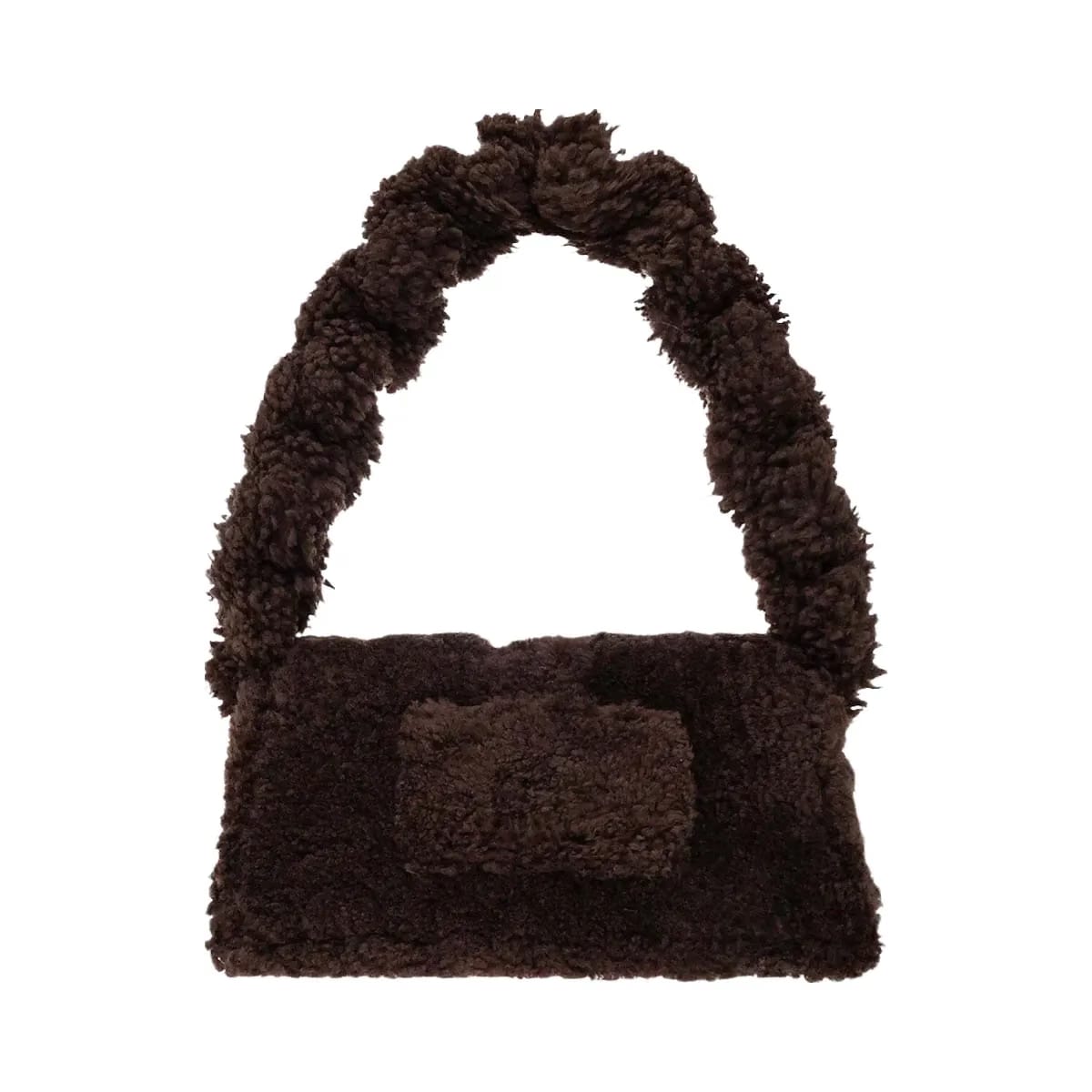 Jacquemus Le Bambidou Fur Shoulder Bag Dark Brown