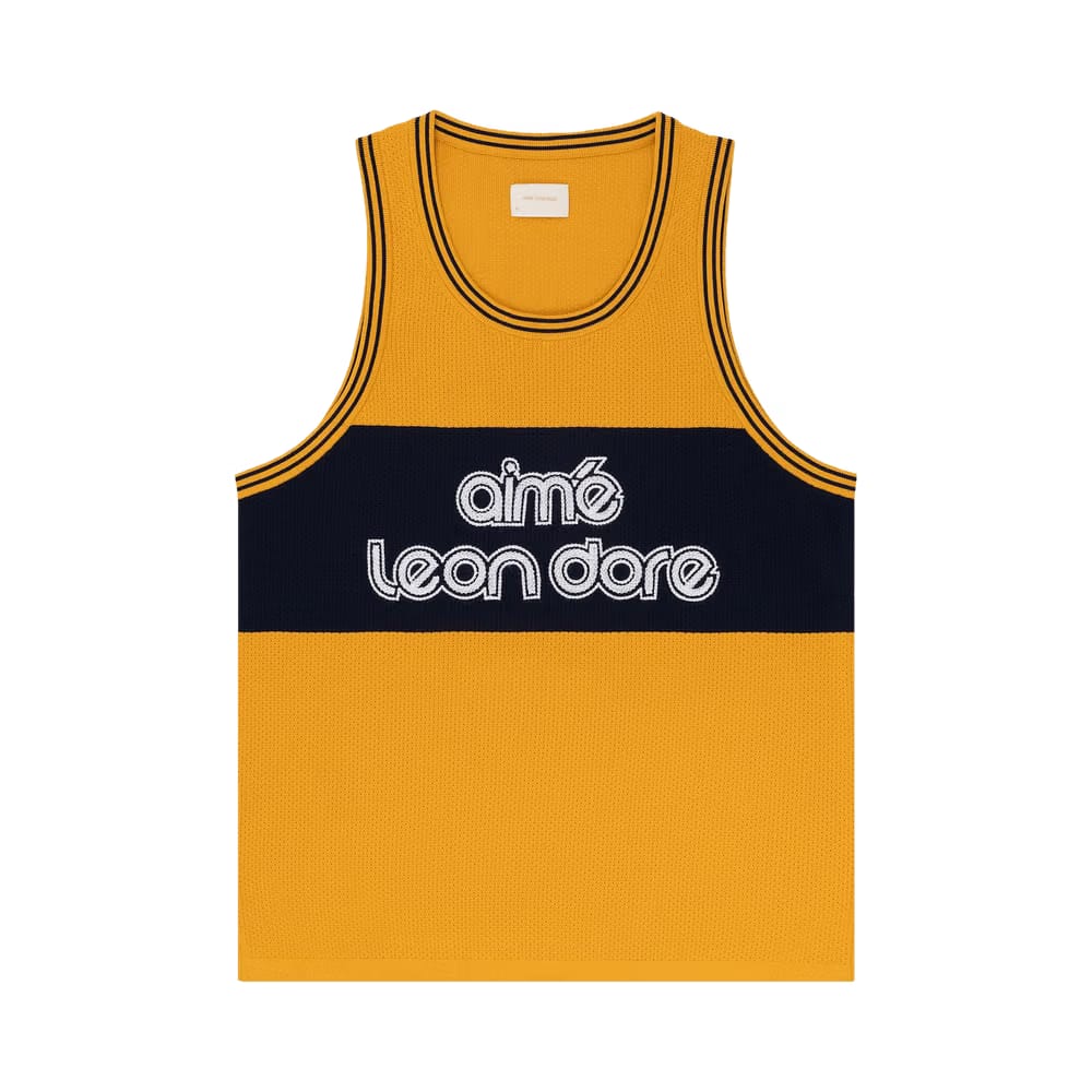Aimé Leon Dore Knit Basketball Jersey Yellow