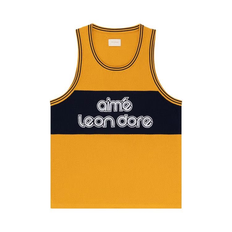 Aimé Leon Dore Knit Basketball Jersey Yellow
