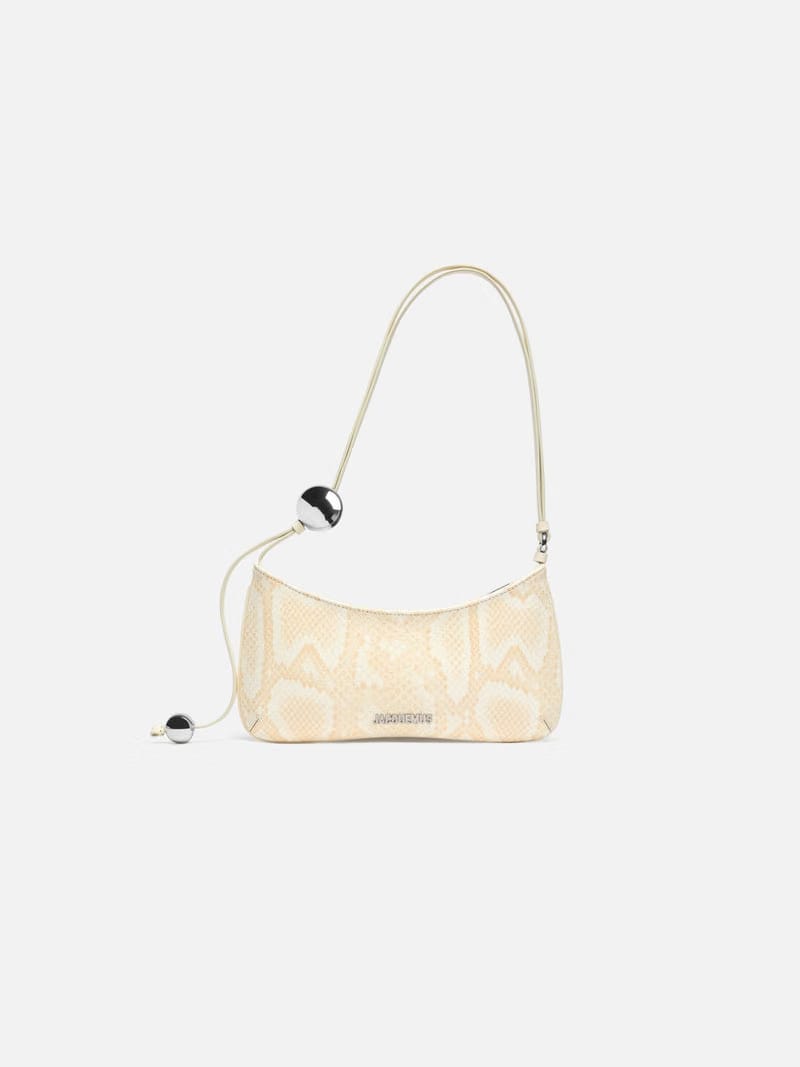 Jacquemus The Bisou Perle Beaded Shoulder Bag Ivory