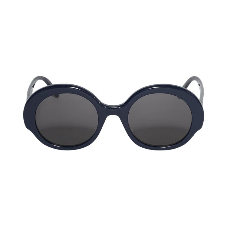 Loewe Round Slim Sunglasses Shiny Blue/Smoke