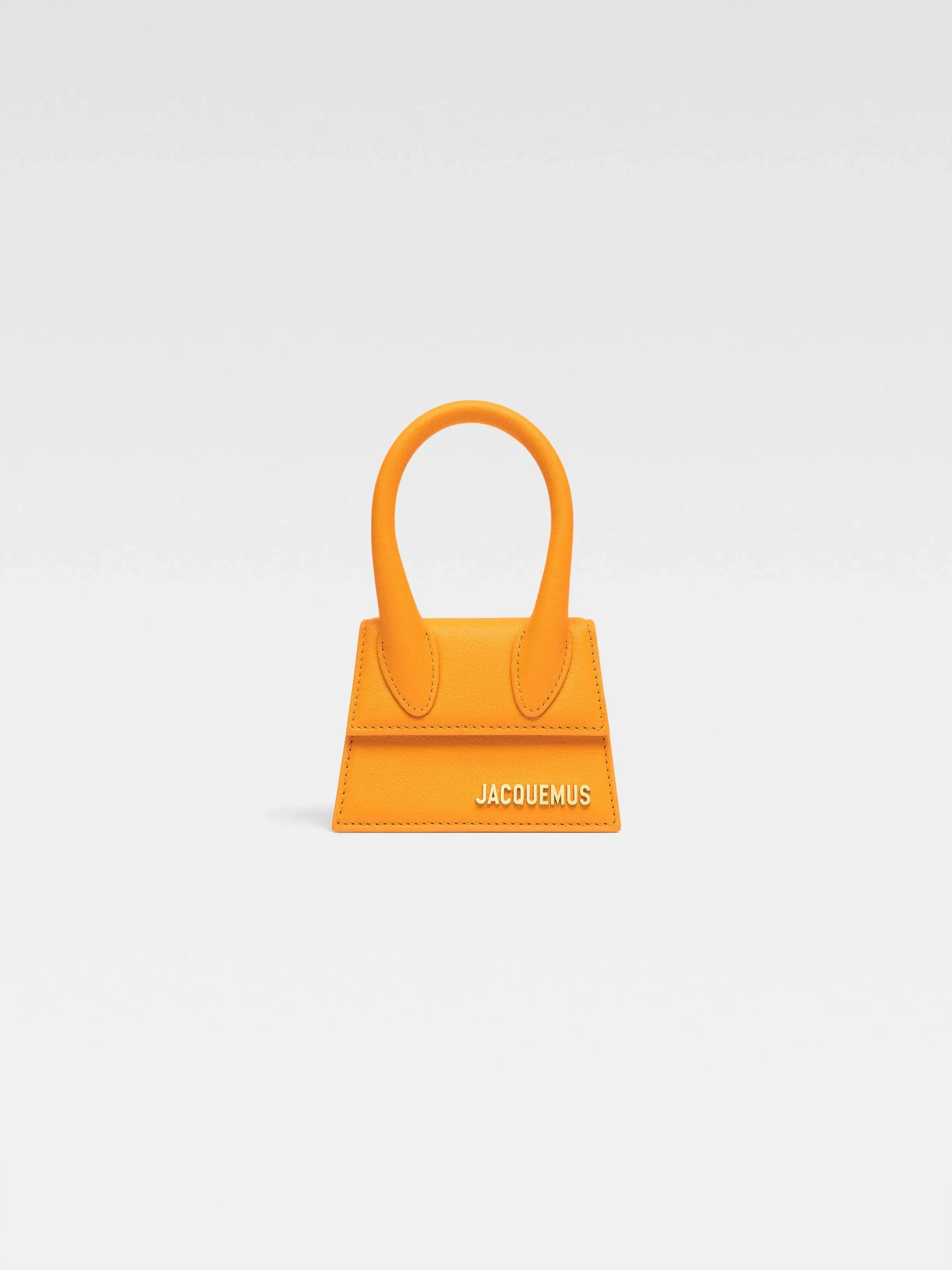 Jacquemus The Chiquito Soft Grained Leather Structured Bag Dark Orange