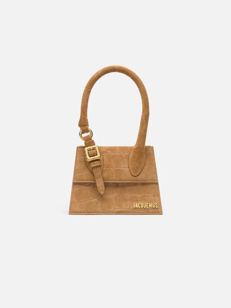 Jacquemus The Medium Chiquito With Buckle Signature Buckled Handbag Camel