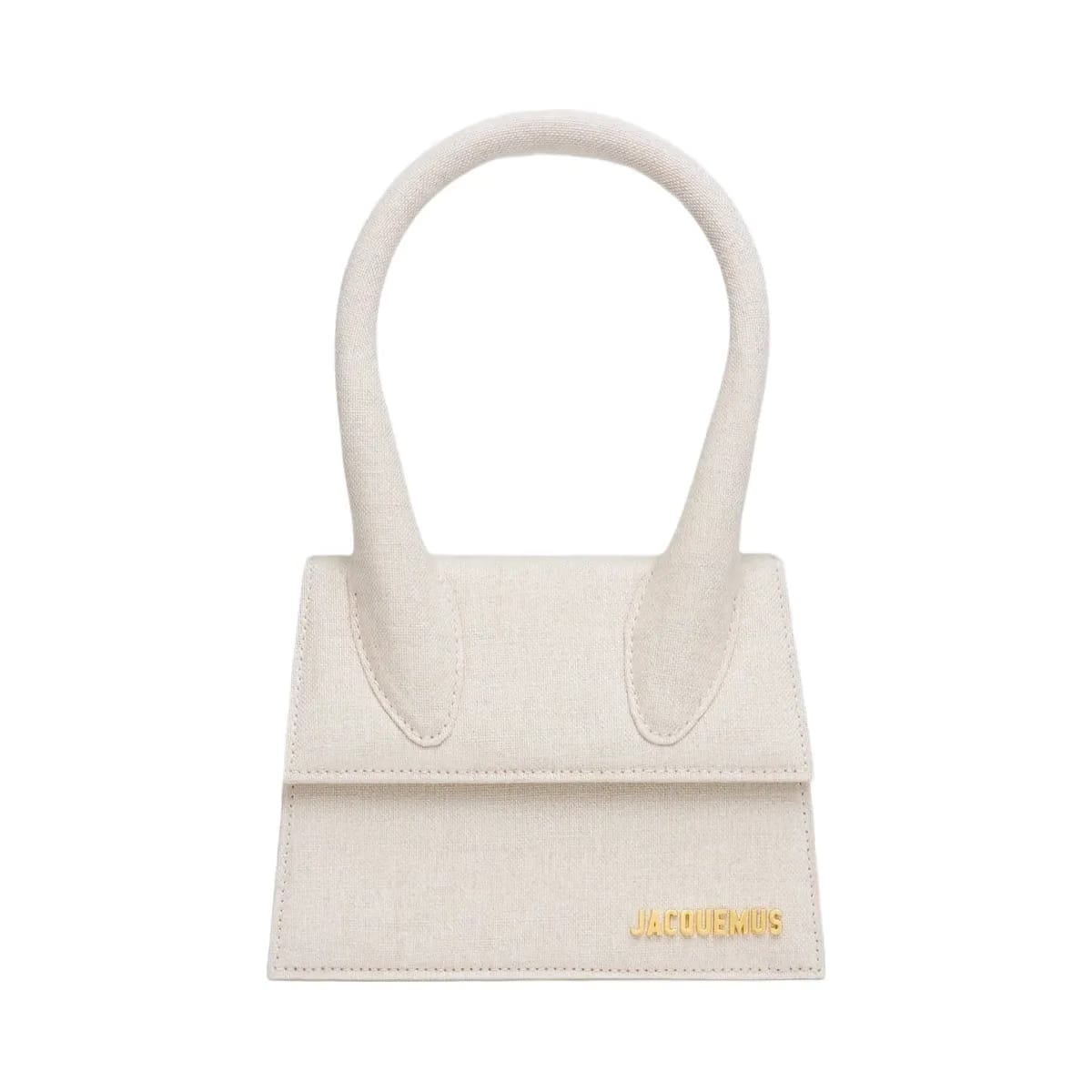 Jacquemus The Medium Chiquito Linen Structured Bag Light Greige