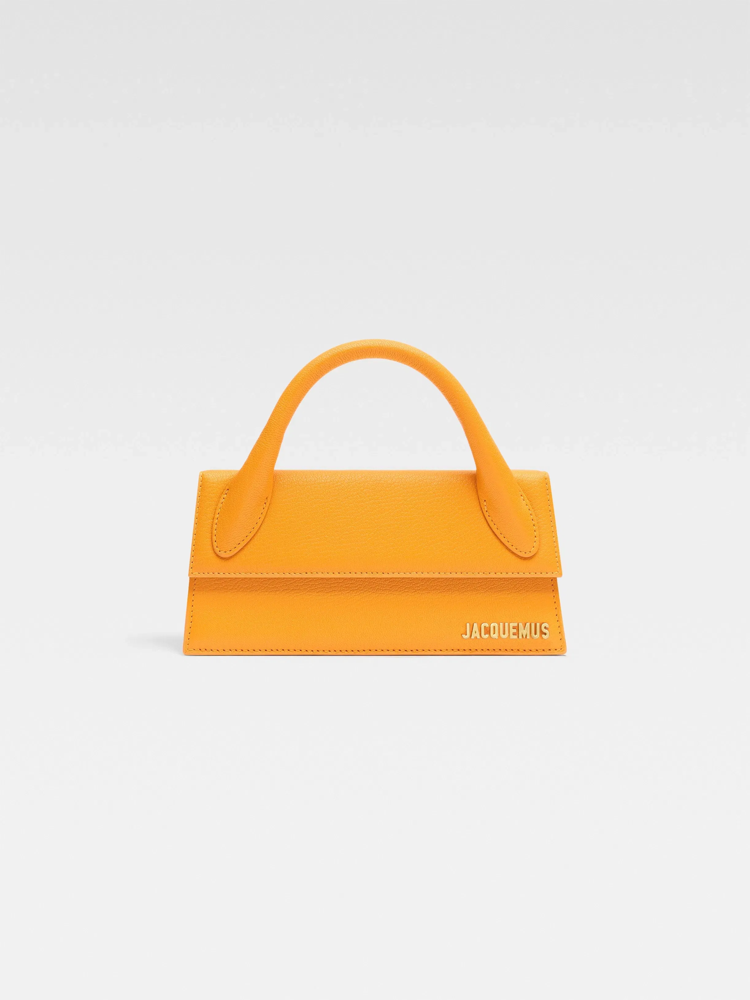 Jacquemus The Long Chiquito Soft Grained Leather Structured Bag Dark Orange
