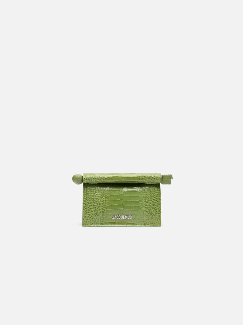 Jacquemus The Small Rond CarreClutch Mini Take-Out Clutch Green
