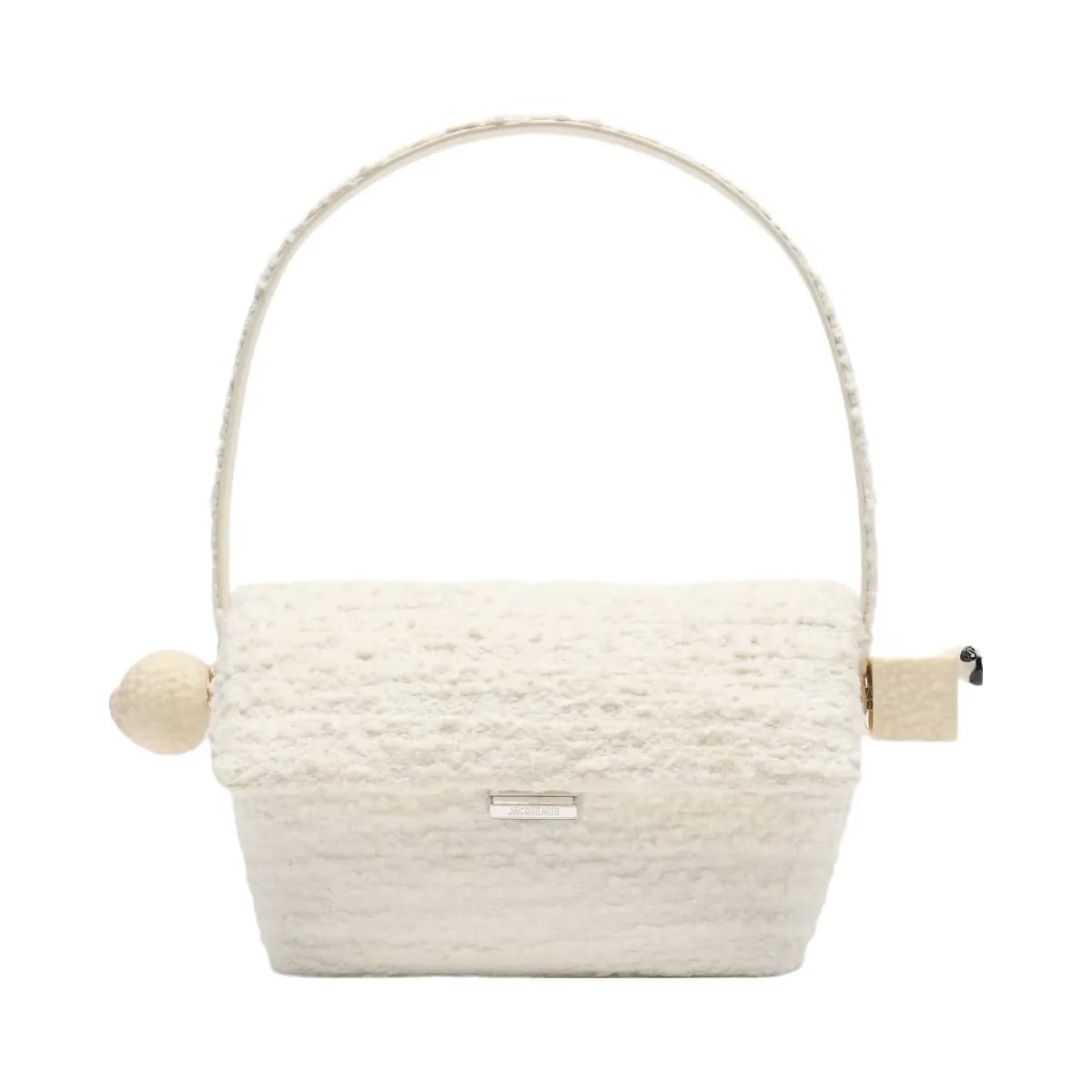 Jacquemus The Rond CarreShoulder Bag With Flap Light Ivory