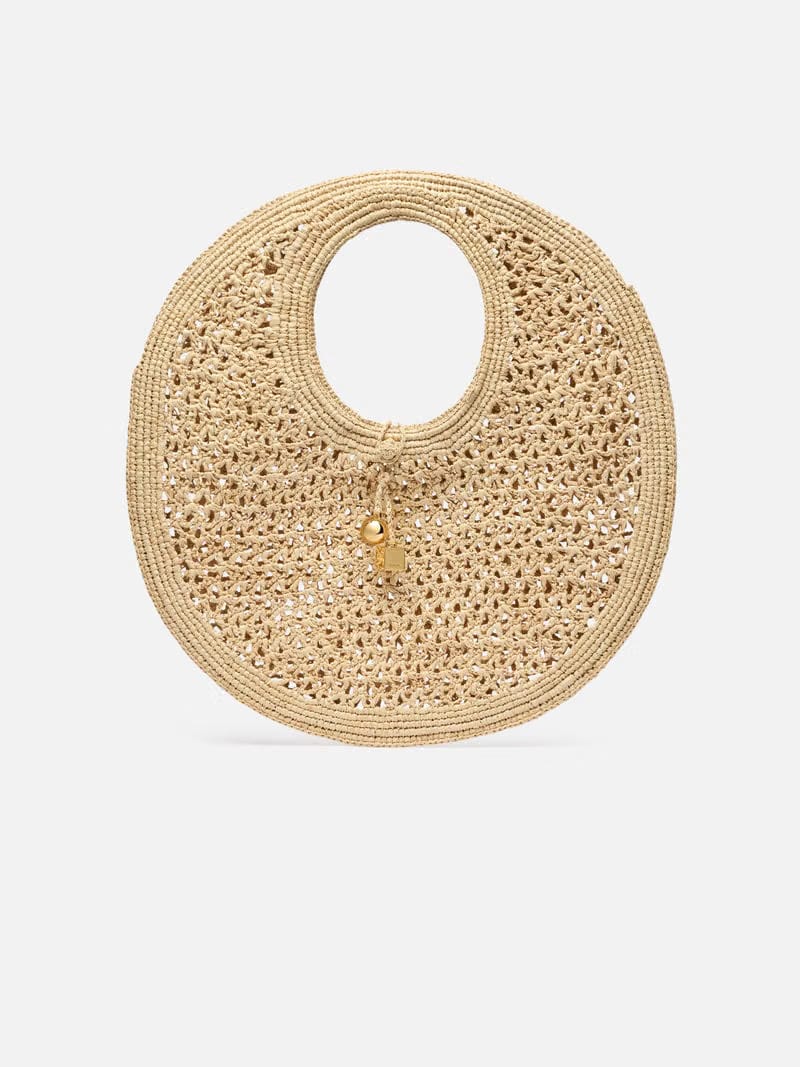 Jacquemus Spiaggia Round Bag Natural