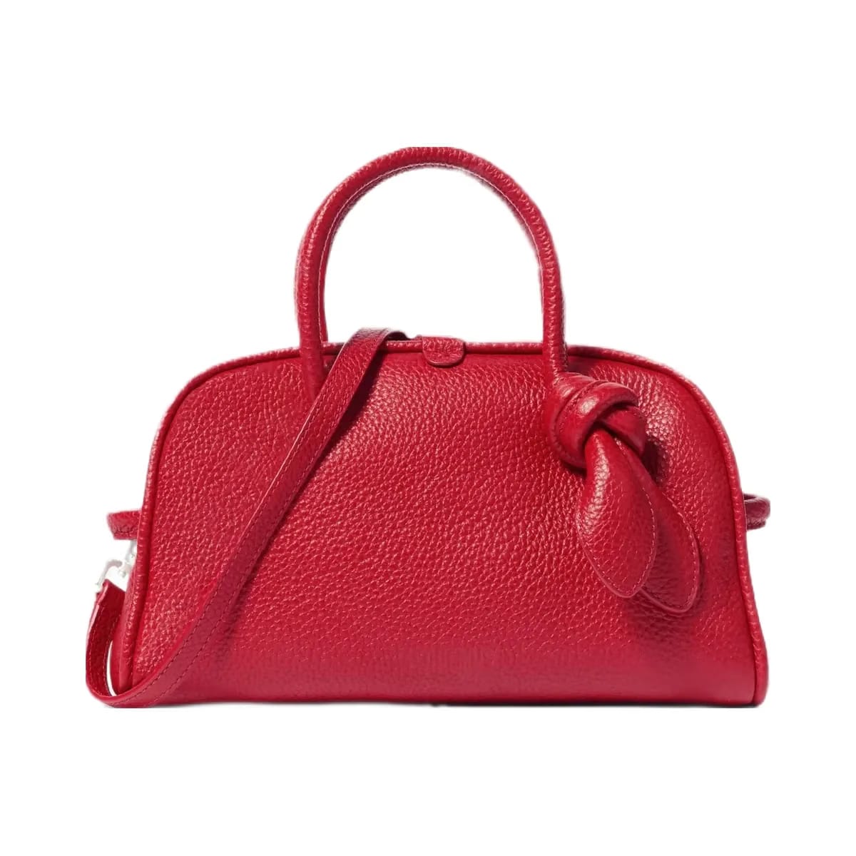Jacquemus The Small Turismo Grained Leather Bowling Bag Red
